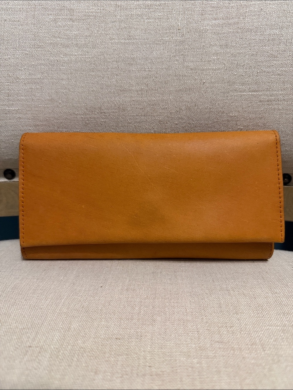 ABLE Handmade “Debre” Large Trifold Leather Wallet in Signature Cognac